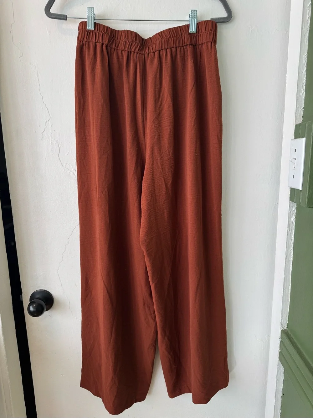 High-Rise Wide Leg Pants in Burnt Rust